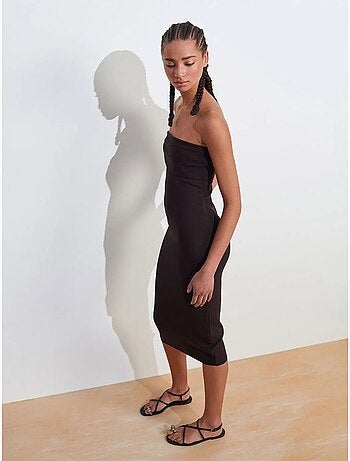 Mouwloze bodycon midi-jurk zonder bandjes dilvin