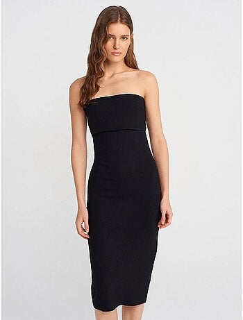 Mouwloze bodycon midi-jurk zonder bandjes dilvin