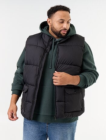 Mouwloze bodywarmer gevoerd met fleece
