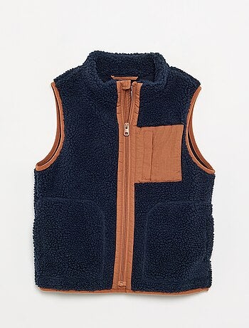 Mouwloze bodywarmer met schapenvachteffect