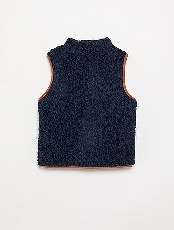 Mouwloze bodywarmer met schapenvachteffect