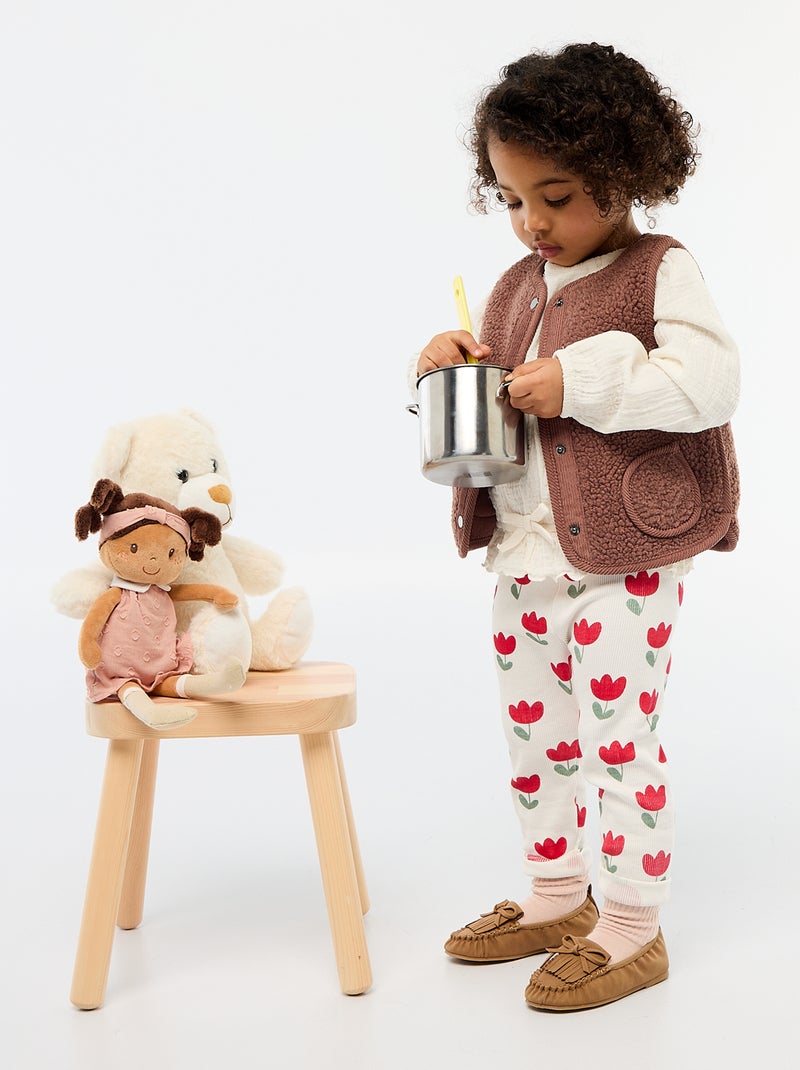 Mouwloze bodywarmer met schapenvachteffect Bruin - Kiabi