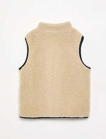 Mouwloze bodywarmer met schapenvachteffect