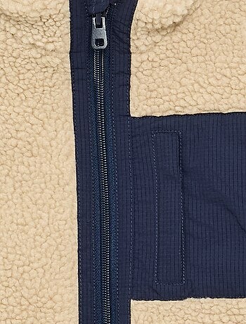 Mouwloze bodywarmer met schapenvachteffect