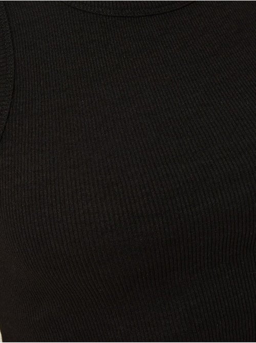 Mouwloze crop top met ronde hals en ribgebreide afwerking hiccup - Kiabi