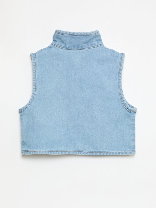 Mouwloze denim blouse van katoen - Kiabi