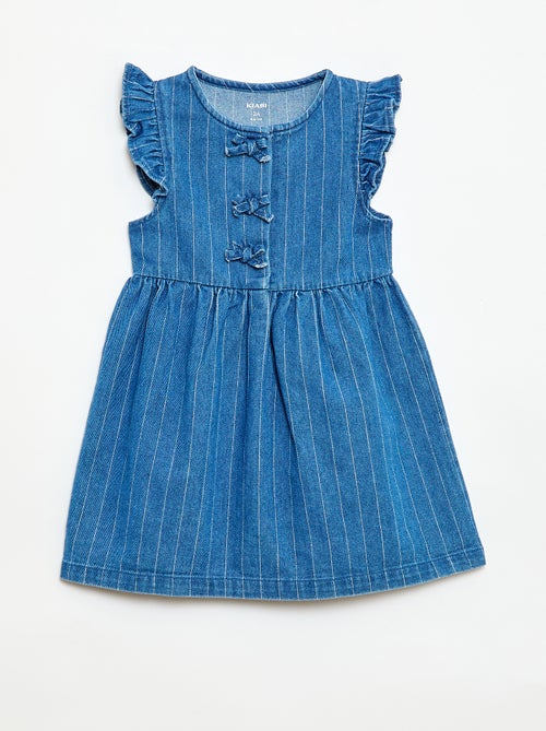 Mouwloze denim jurk met sierknopen - Kiabi