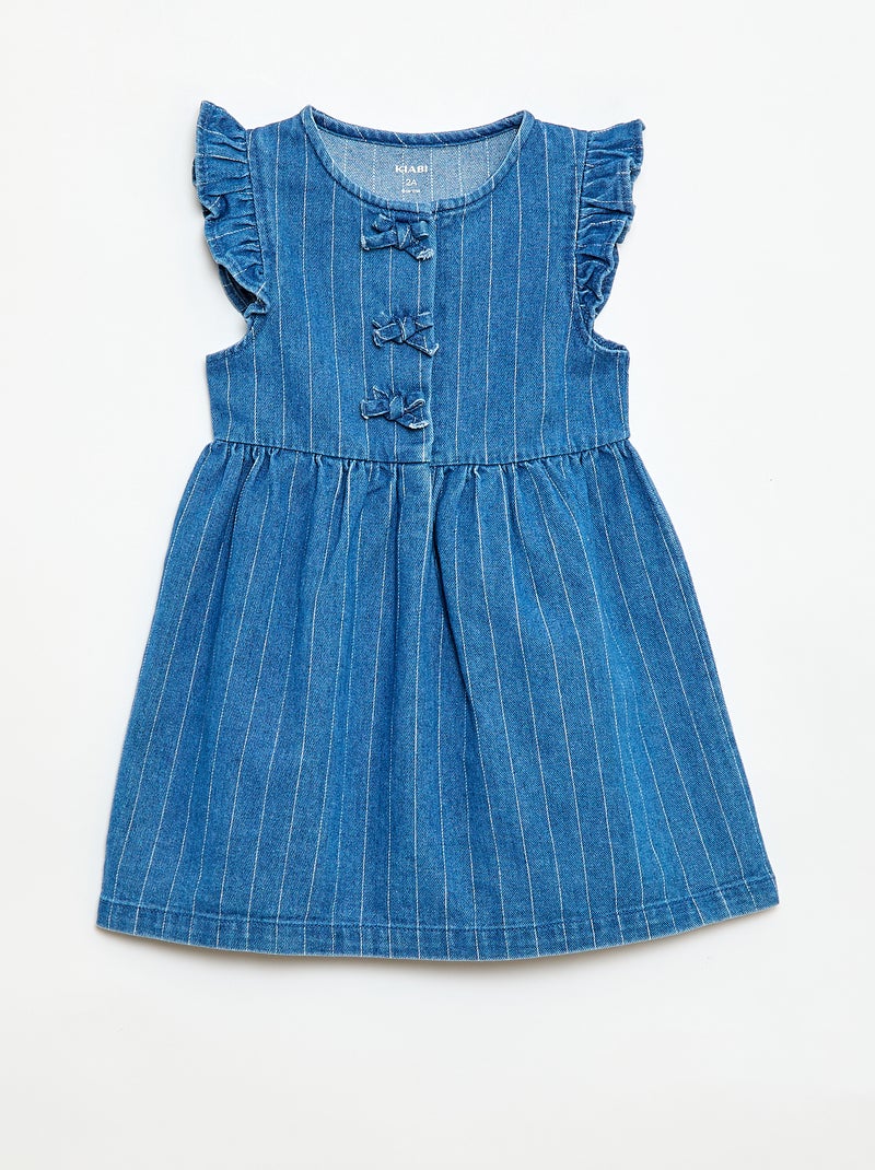 Mouwloze denim jurk met sierknopen Blauw - Kiabi