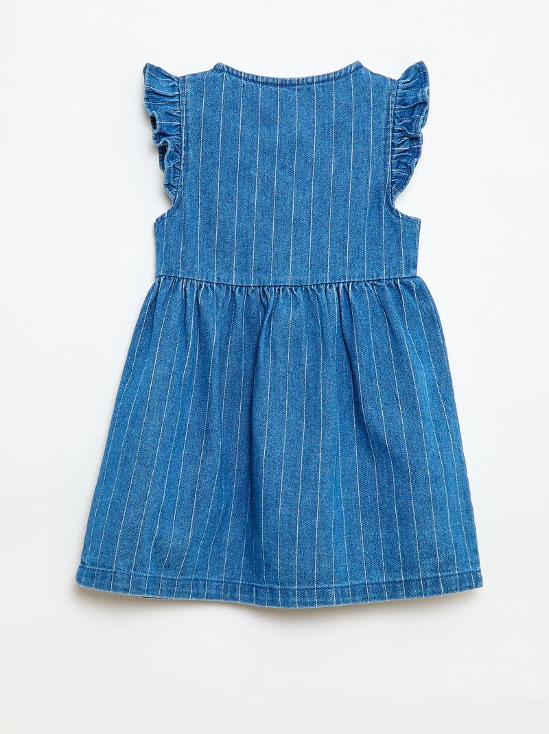 Mouwloze denim jurk met sierknopen Blauw - Kiabi