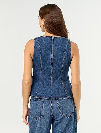 Mouwloze denimblouse