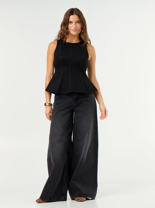 Mouwloze denimblouse - Kiabi