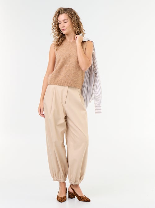 Mouwloze effen trui van warme tricot - Kiabi
