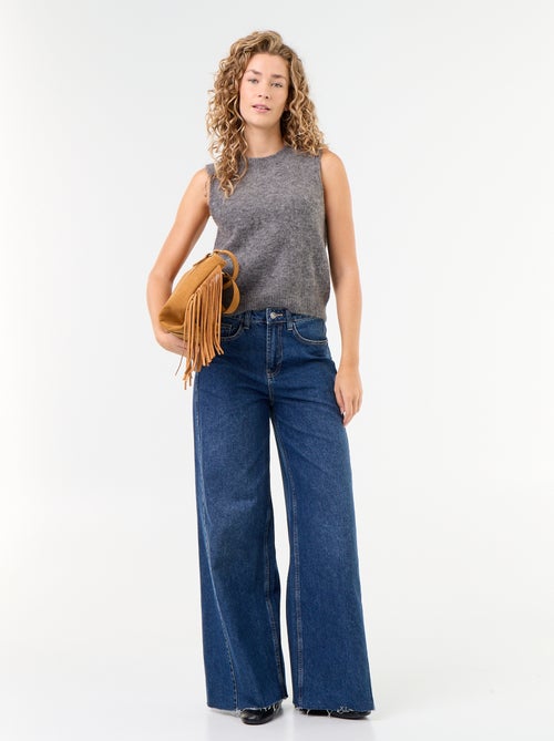 Mouwloze effen trui van warme tricot - Kiabi