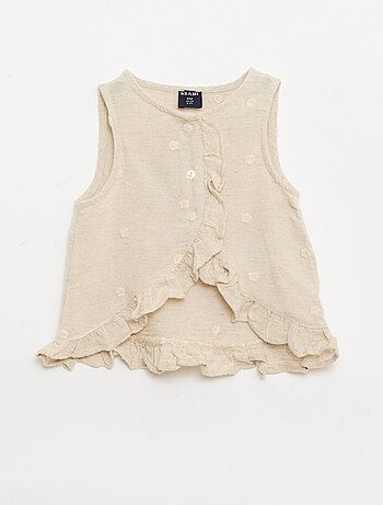 Mouwloze geborduurde blouse