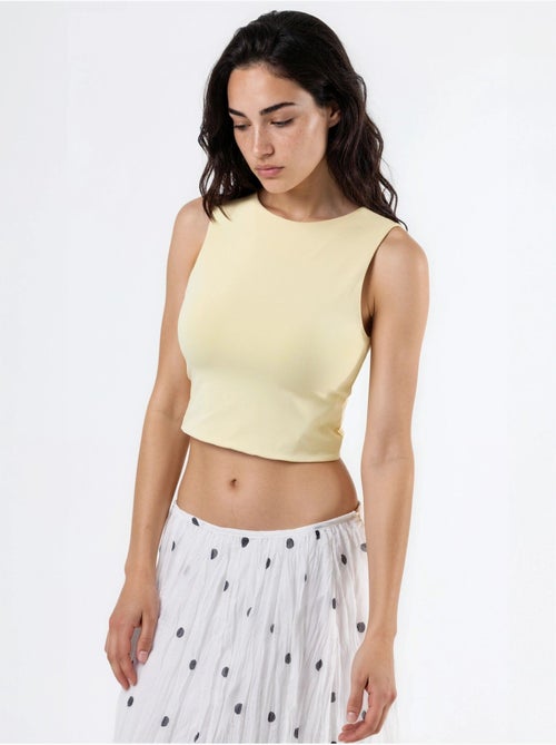 Mouwloze gebreide blouse met boothals busem - Kiabi