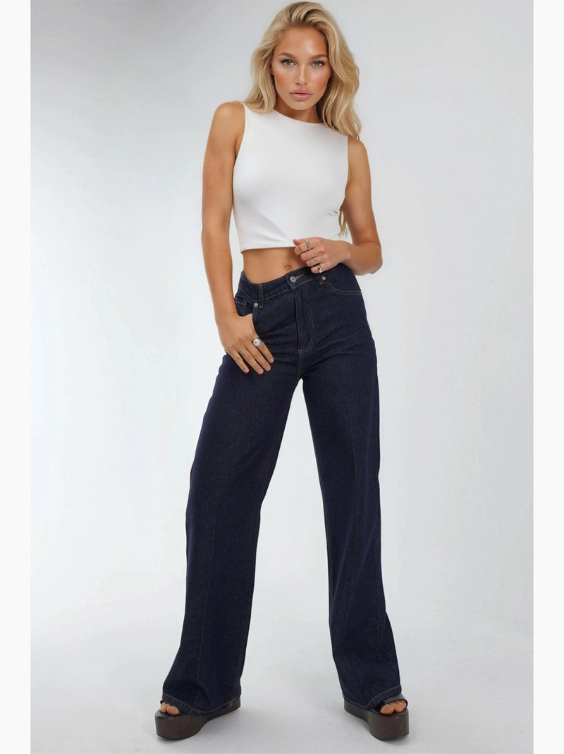 Mouwloze gebreide blouse met boothals busem Wit - Kiabi