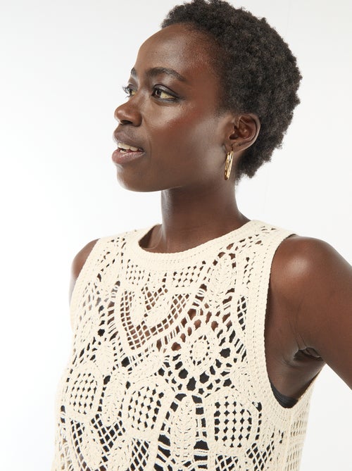 Mouwloze gehaakte top - Kiabi