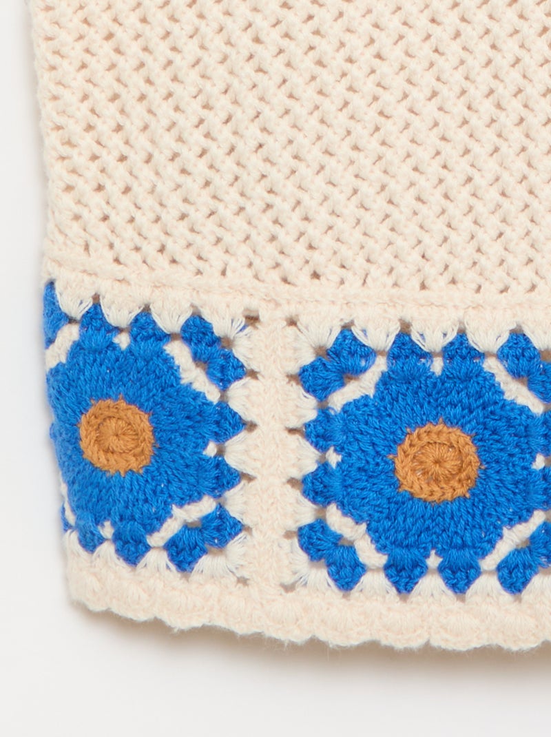 Mouwloze gehaakte top Biege - Kiabi