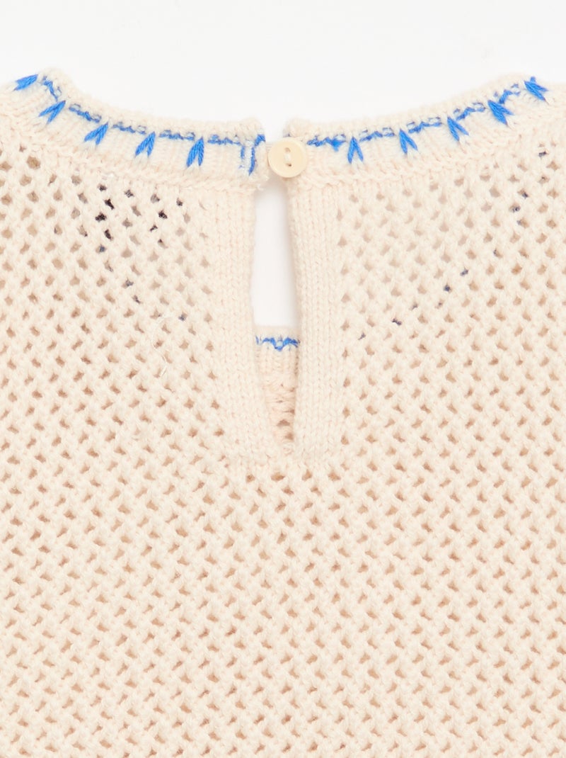 Mouwloze gehaakte top Biege - Kiabi