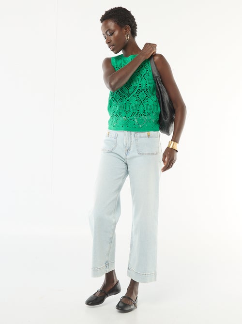 Mouwloze gehaakte top - Kiabi