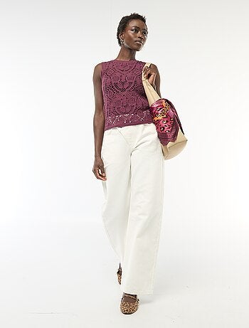 Mouwloze gehaakte top