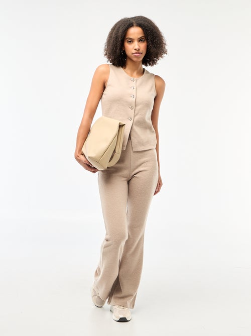 Mouwloze geknoopte top van zacht tricot - Kiabi