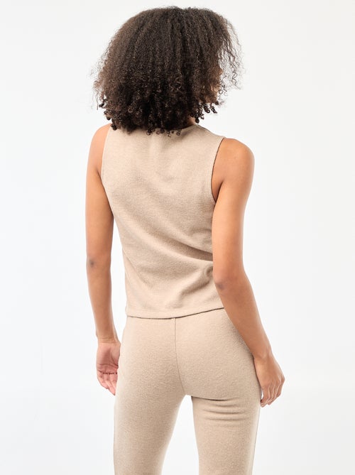 Mouwloze geknoopte top van zacht tricot - Kiabi