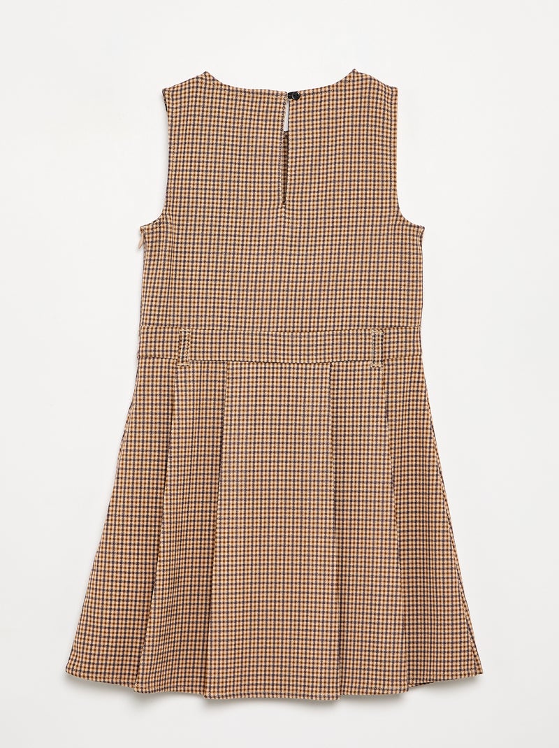 Mouwloze geruite jurk Bruin - Kiabi