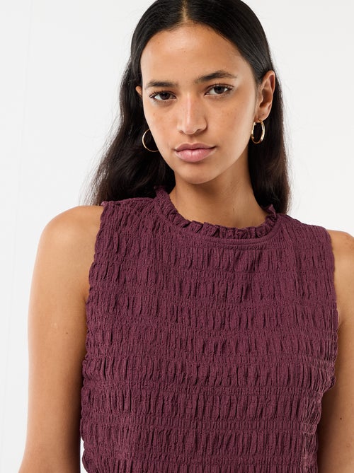 Mouwloze gesmockte top - Kiabi