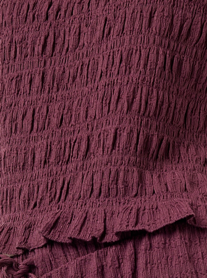 Mouwloze gesmockte top Paars - Kiabi