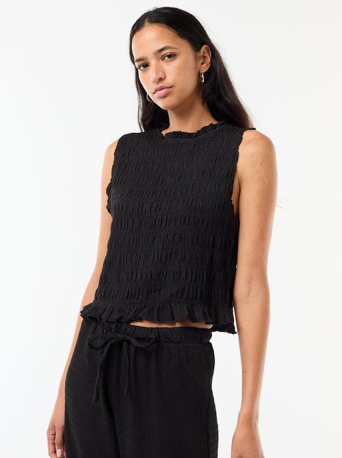 Mouwloze gesmockte top - Kiabi