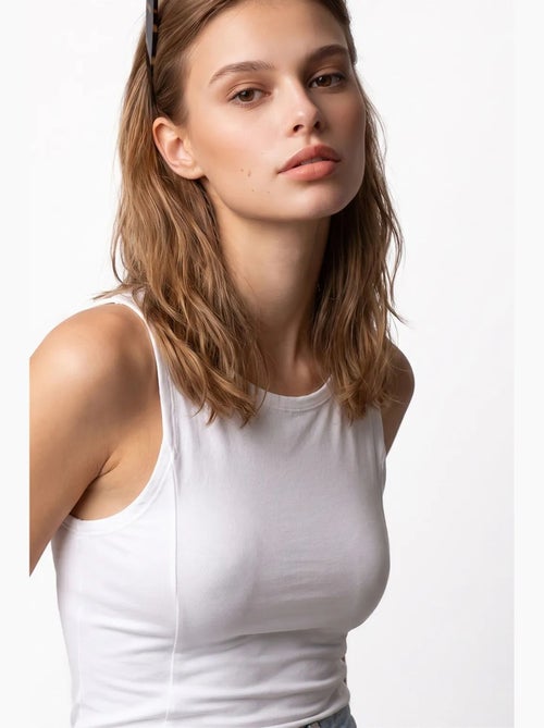 Mouwloze getailleerde blouse met ronde hals mixray - Kiabi