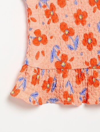 Mouwloze gewafelde blouse