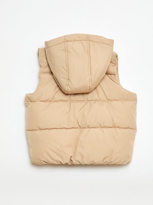 Mouwloze gewatteerde jas met kap - Kiabi