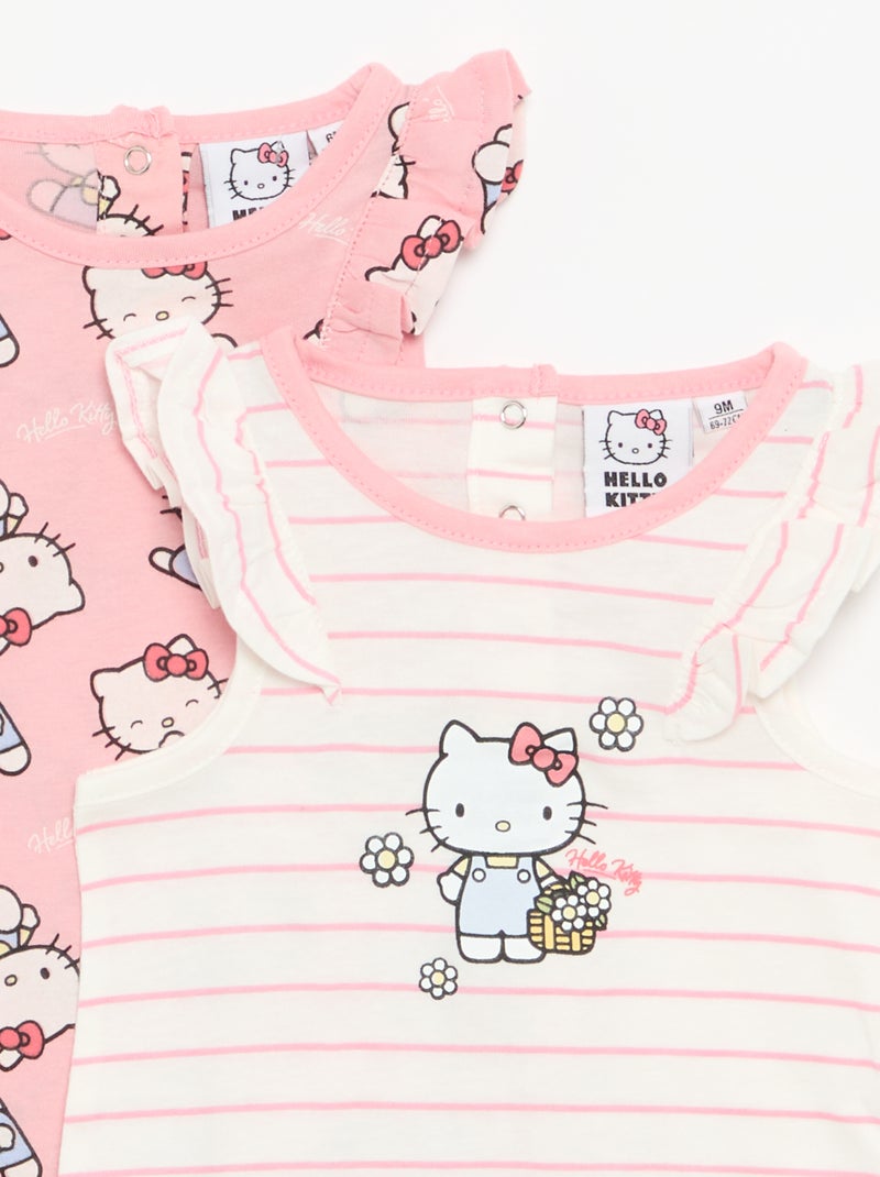 Mouwloze 'Hello Kitty'-romper met ruches Rose - Kiabi