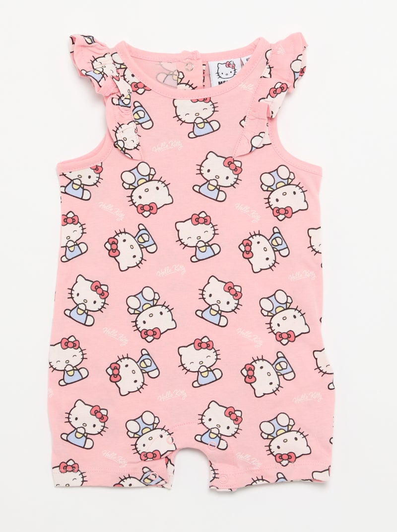 Mouwloze 'Hello Kitty'-romper met ruches Rose - Kiabi