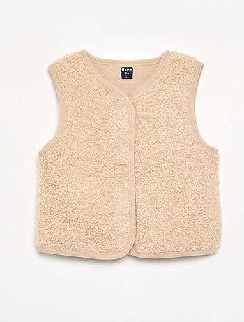 Mouwloze jas met schapenvachteffect