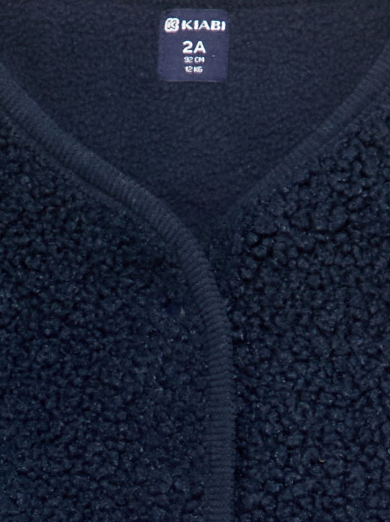 Mouwloze jas met schapenvachteffect Blauw - Kiabi