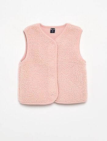 Mouwloze jas met schapenvachteffect