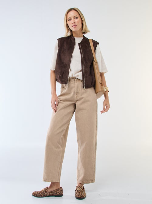 Mouwloze jas van suèdine - Kiabi