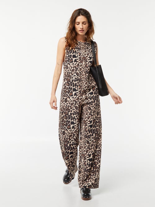 Mouwloze jumpsuit met motiefje - Kiabi