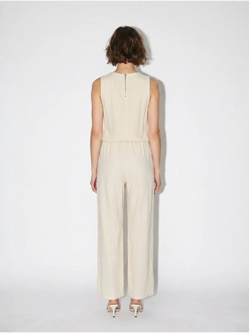 Mouwloze jumpsuit van katoen met wijde pijpen lucci - Kiabi