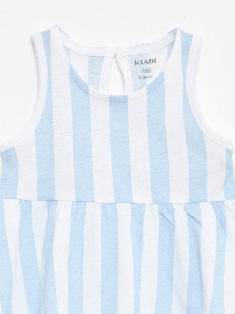 Mouwloze jurk met tekstprint Blauw - Kiabi