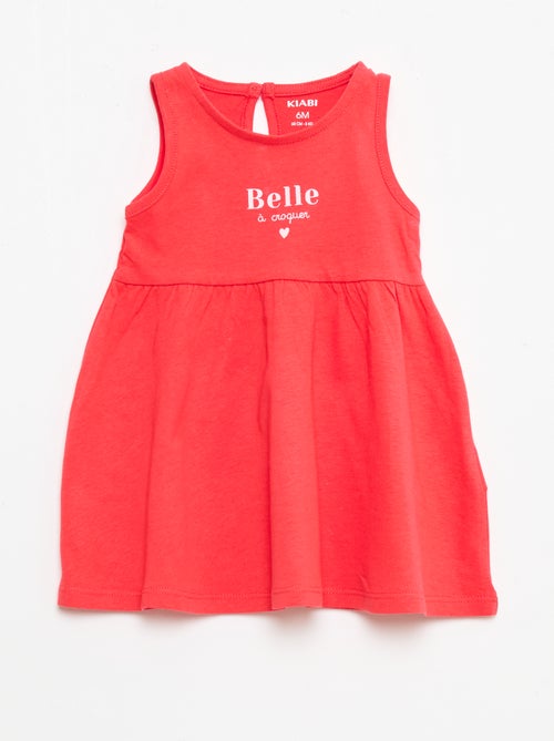 Mouwloze jurk met tekstprint - Kiabi