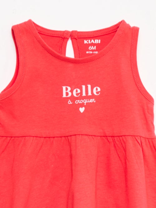 Mouwloze jurk met tekstprint - Kiabi