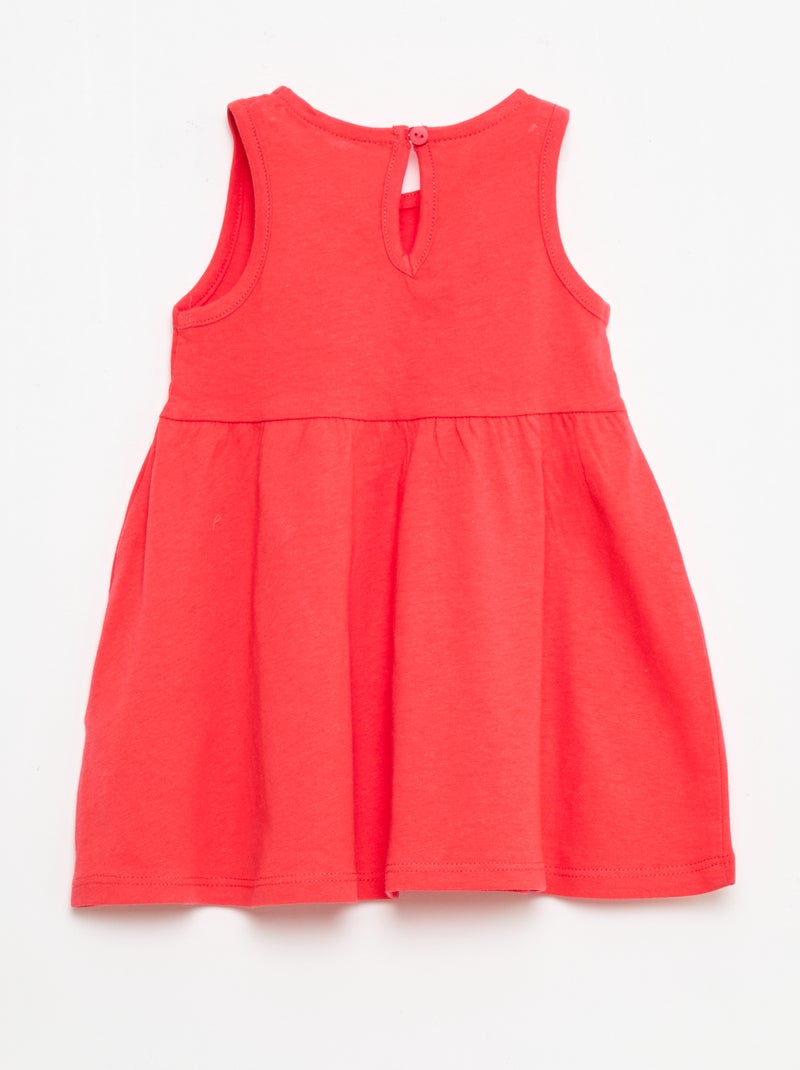 Mouwloze jurk met tekstprint Rood - Kiabi