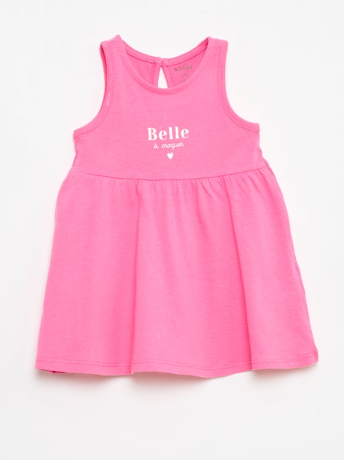 Mouwloze jurk met tekstprint - Kiabi Mouwloze jurk met tekstprint - Kiabi