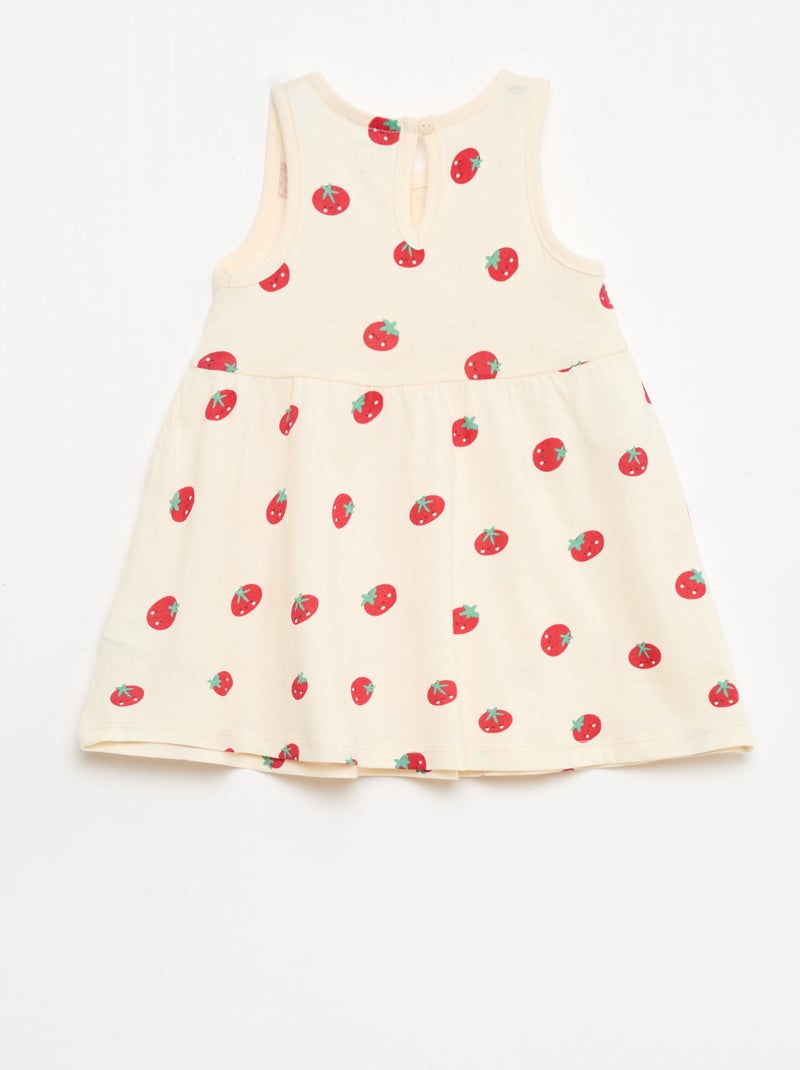 Mouwloze jurk met tekstprint Wit - Kiabi