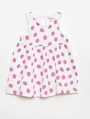 Mouwloze jurk met tekstprint