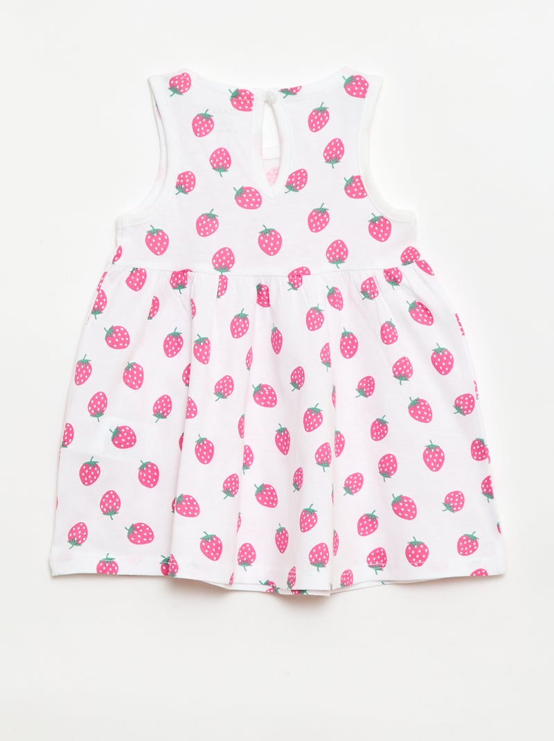 Mouwloze jurk met tekstprint Wit - Kiabi